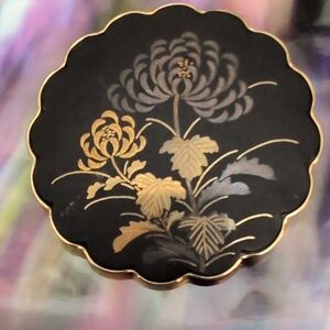 Black and Gold Floral Brooch